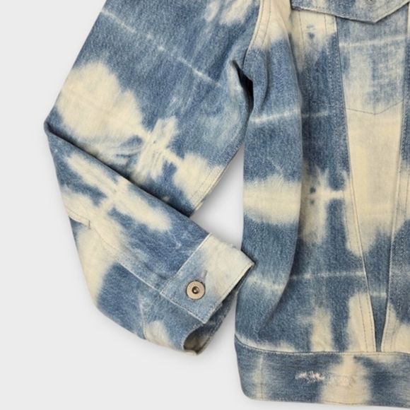 NEW $298 Levi's Size XL Made & Crafted Trucker Jean Jacket Blue Tie Dye Womens - Picture 9 of 15